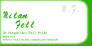milan fell business card